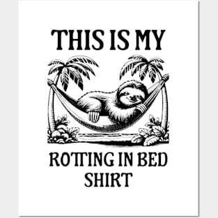 Funny Sloth Shirt, This is My Rotting in Bed Shirt, Funny Meme Shirt, Vintage Drawing T Shirt, Sarcastic T Shirt, Oddly Specific Shirt Posters and Art